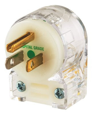 Plug Angle Hospital Grade 15a 125v 5-15p Clr