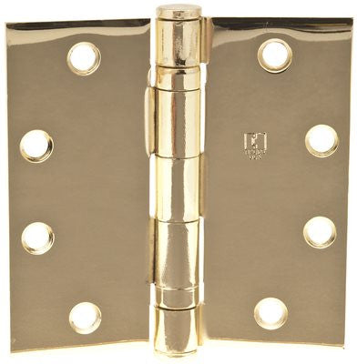 Hager Full Mortise Ball Bearing Temp Hinge, 4-1-2 In. X 4-1-2 In., Brass, 3-pack