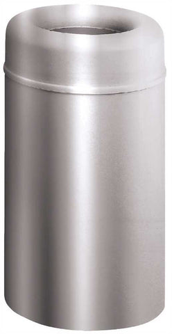 Crown Collection Open-top Trash Can, Satin Aluminum, 30 Gallons